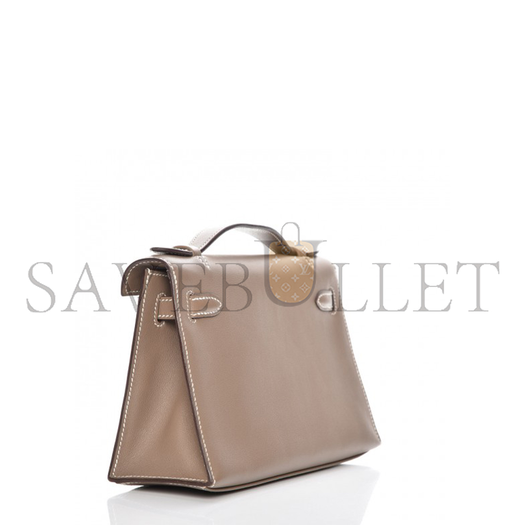 H**mes master mini kelly generation swift elephant gray silver buckle (22*14*7cm)